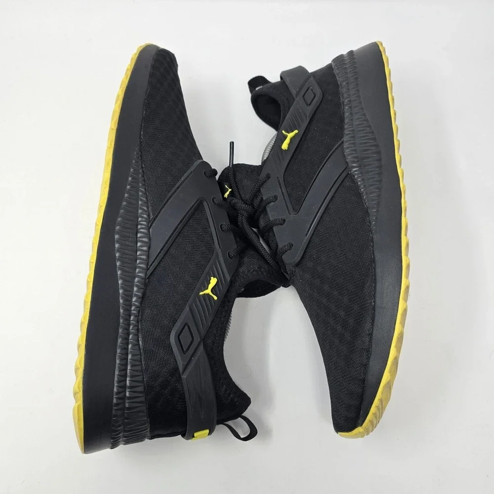 Puma Pacer Next Cage Mens Black Yellow Athletic Sneakers 370009-12 Size 12